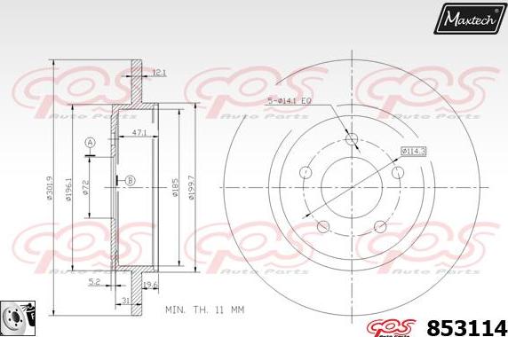 Maxtech 70180189 - Guarnizione, Pistoncino pinza freno autozon.pro