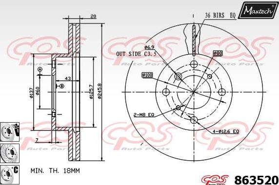 Maxtech 72938025 - Pistone, Pinza freno autozon.pro