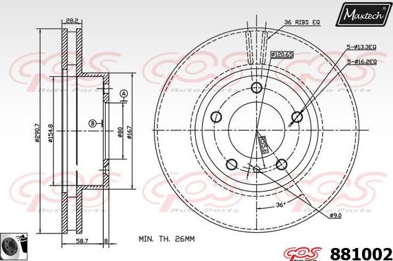 Maxtech 70180131 - Guarnizione, Pistoncino pinza freno autozon.pro