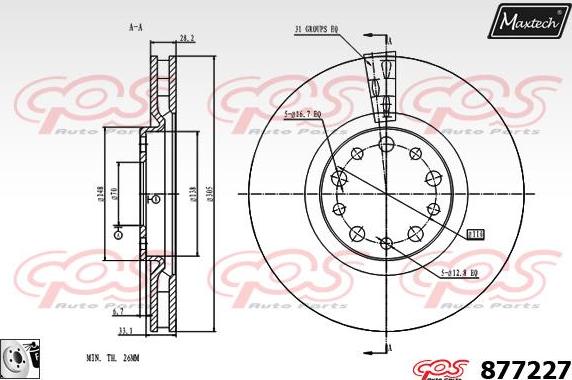 Maxtech 70180124 - Guarnizione, Pistoncino pinza freno autozon.pro