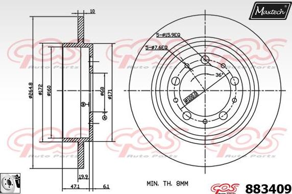 Maxtech 70180394 - Guarnizione, Pistoncino pinza freno autozon.pro