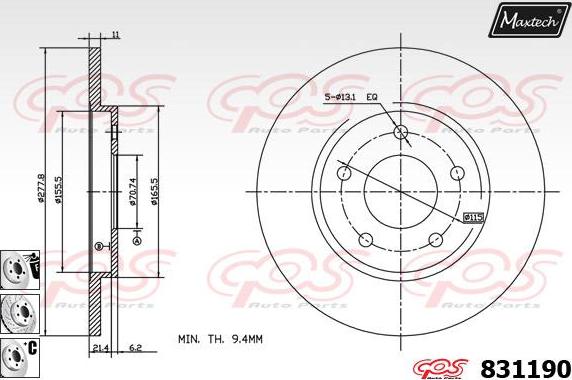 Maxtech 70180395 - Guarnizione, Pistoncino pinza freno autozon.pro