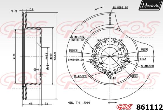 Maxtech 70180342 - Guarnizione, Pistoncino pinza freno autozon.pro