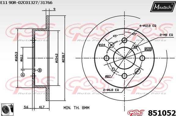 Maxtech 70180351 - Guarnizione, Pistoncino pinza freno autozon.pro