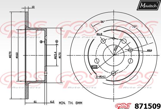 Maxtech 70180365 - Guarnizione, Pistoncino pinza freno autozon.pro