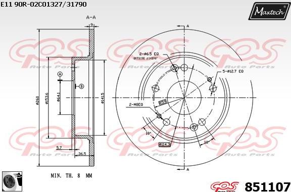 Maxtech 70180307 - Guarnizione, Pistoncino pinza freno autozon.pro