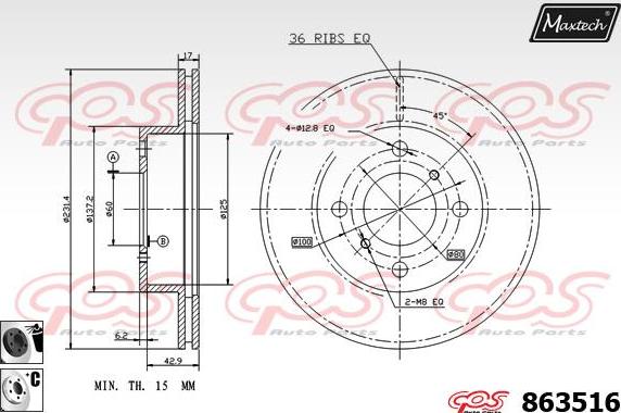 Maxtech 70180386 - Guarnizione, Pistoncino pinza freno autozon.pro