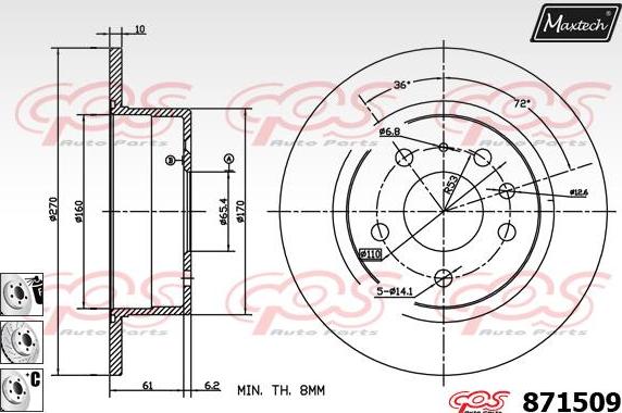 Maxtech 70180381 - Guarnizione, Pistoncino pinza freno autozon.pro