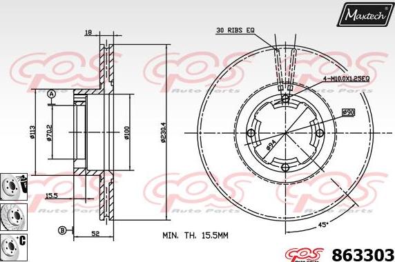 Maxtech 70180383 - Guarnizione, Pistoncino pinza freno autozon.pro