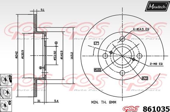 Maxtech 70180335 - Guarnizione, Pistoncino pinza freno autozon.pro