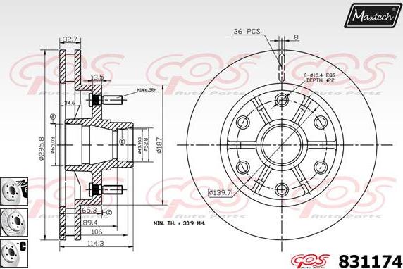 Maxtech 70180338 - Guarnizione, Pistoncino pinza freno autozon.pro