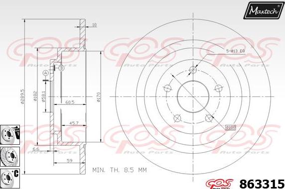 Maxtech 70180332 - Guarnizione, Pistoncino pinza freno autozon.pro