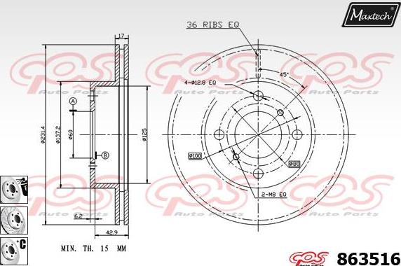 Maxtech 72960034 - Pistone, Pinza freno autozon.pro