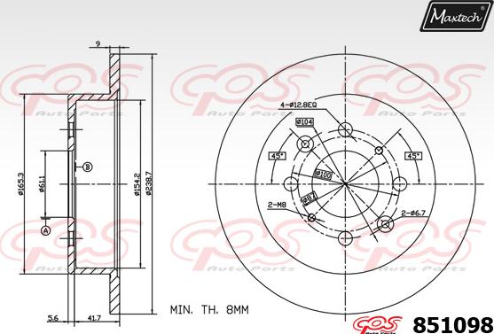 Maxtech 70180374 - Guarnizione, Pistoncino pinza freno autozon.pro