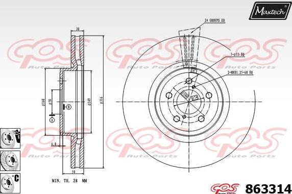 Maxtech 72960003 - Pistone, Pinza freno autozon.pro