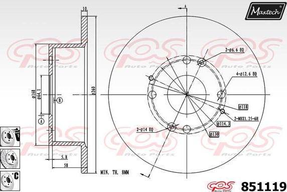 Maxtech 70180378 - Guarnizione, Pistoncino pinza freno autozon.pro