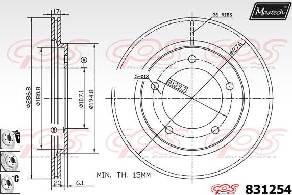 Maxtech 70180373 - Guarnizione, Pistoncino pinza freno autozon.pro