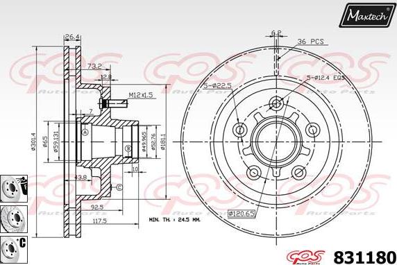 Maxtech 70180248 - Guarnizione, Pistoncino pinza freno autozon.pro