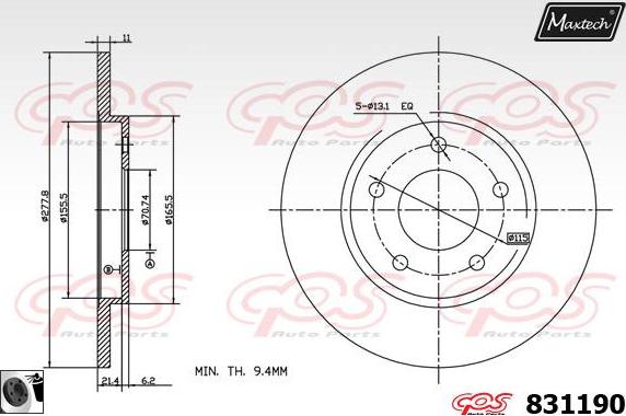 Maxtech 70180206 - Guarnizione, Pistoncino pinza freno autozon.pro