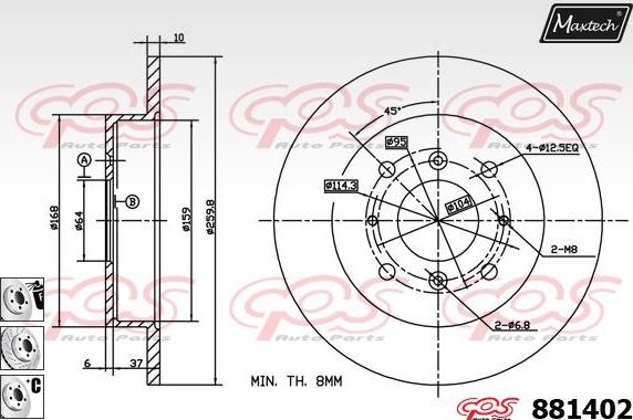 Maxtech 70180202 - Guarnizione, Pistoncino pinza freno autozon.pro