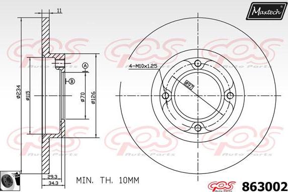 Maxtech 70180225 - Guarnizione, Pistoncino pinza freno autozon.pro