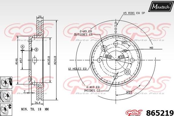 Maxtech 70200054 - Kit riparazione, Pinza freno autozon.pro