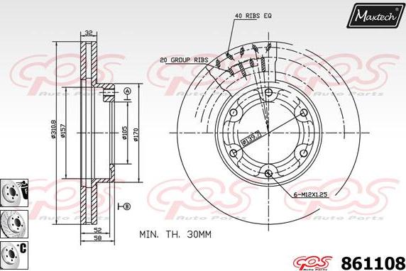 Maxtech 70200134 - Kit riparazione, Pinza freno autozon.pro