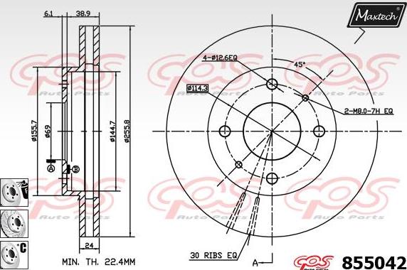 Maxtech 70200838 - Kit riparazione, Pinza freno autozon.pro