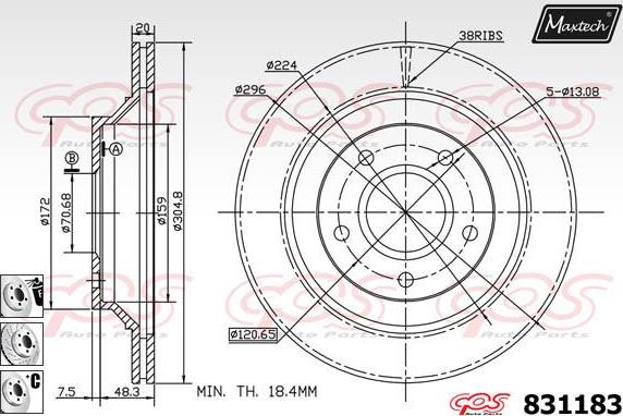 Maxtech 72938063 - Pistone, Pinza freno autozon.pro