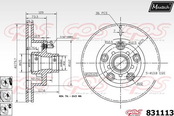 Maxtech 70200324 - Kit riparazione, Pinza freno autozon.pro