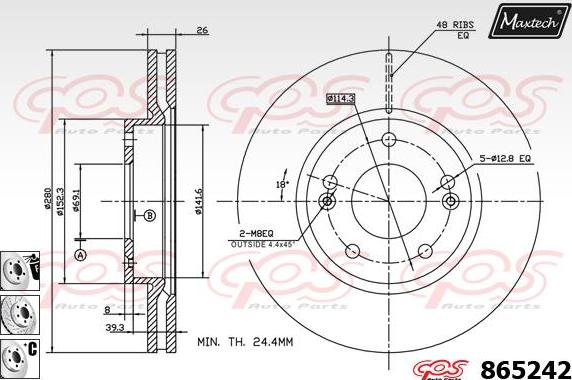 Maxtech 70200203 - Kit riparazione, Pinza freno autozon.pro