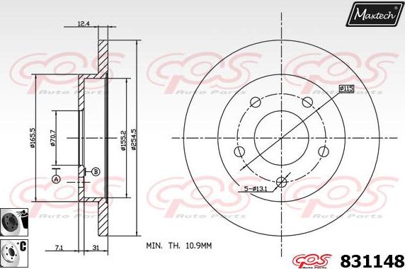 Maxtech 71810078 - Perno di guida, Pinza freno autozon.pro