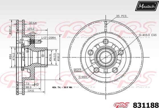 Maxtech 71810145 - Perno di guida, Pinza freno autozon.pro