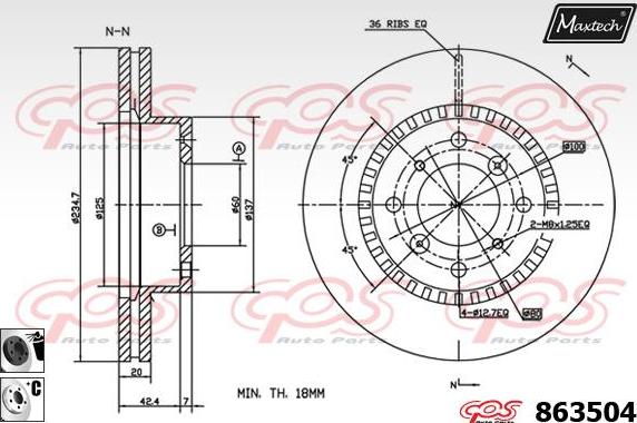 Maxtech 71810183 - Perno di guida, Pinza freno autozon.pro