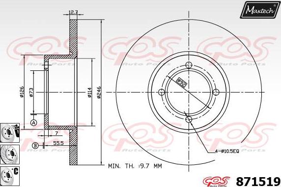 Maxtech 71810120 - Perno di guida, Pinza freno autozon.pro