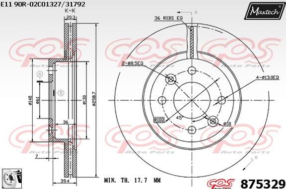 Maxtech 71810257 - Perno di guida, Pinza freno autozon.pro