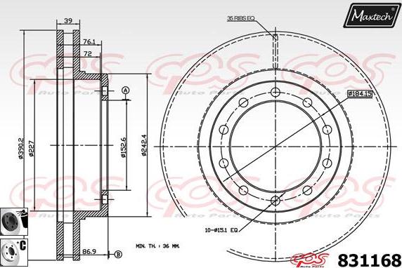 Maxtech 71810216 - Perno di guida, Pinza freno autozon.pro