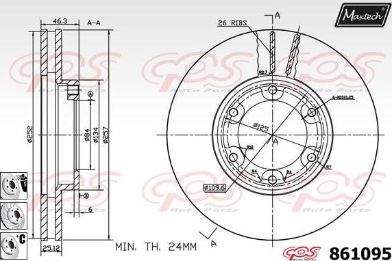 Maxtech 72944004 - Pistone, Pinza freno autozon.pro