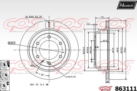 Maxtech 72945011 - Pistone, Pinza freno autozon.pro