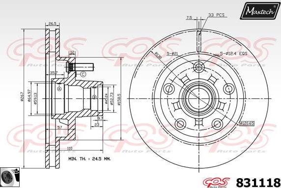 Maxtech 72940027 - Pistone, Pinza freno autozon.pro