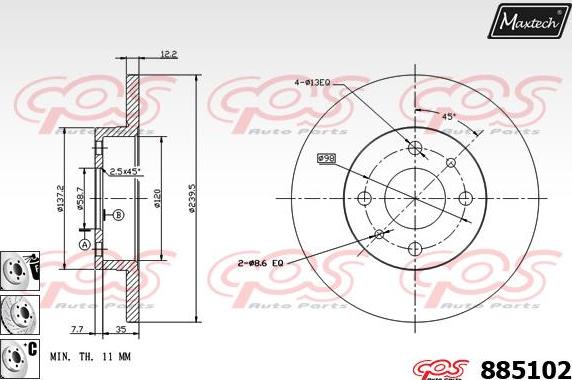 Maxtech 72948017 - Pistone, Pinza freno autozon.pro