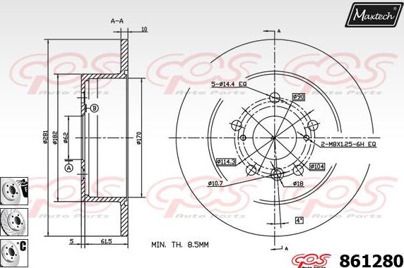 Maxtech 72943002 - Pistone, Pinza freno autozon.pro