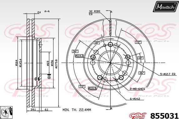 Maxtech 72942044 - Pistone, Pinza freno autozon.pro