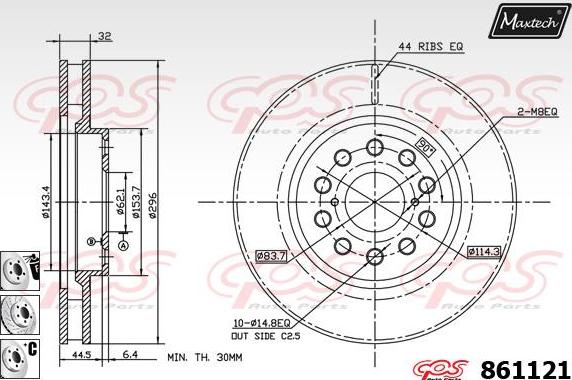 Maxtech 72942016 - Pistone, Pinza freno autozon.pro