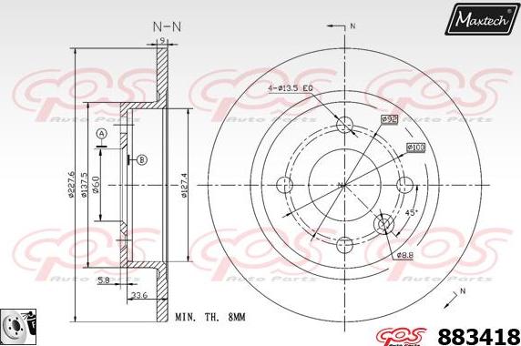 Maxtech 72942027 - Pistone, Pinza freno autozon.pro