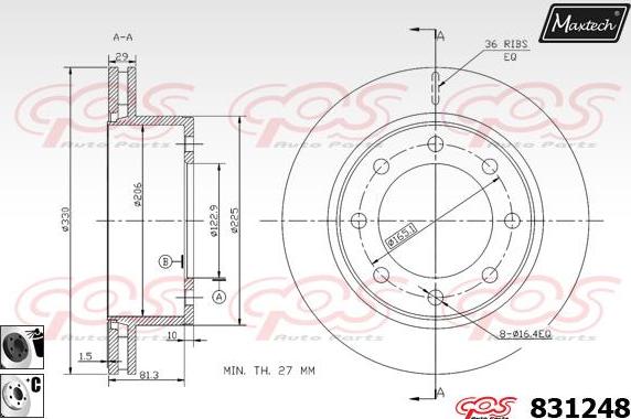 Maxtech 72954090 - Pistone, Pinza freno autozon.pro