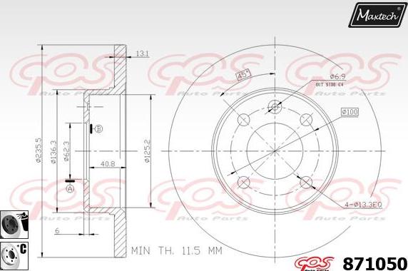 Maxtech 72954050 - Pistone, Pinza freno autozon.pro