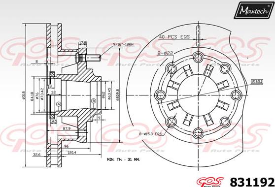 Maxtech 72954065 - Pistone, Pinza freno autozon.pro