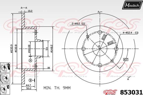 Maxtech 72954019 - Pistone, Pinza freno autozon.pro