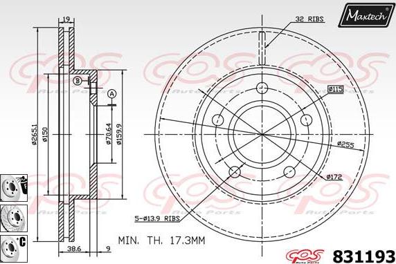 Maxtech 72957044 - Pistone, Pinza freno autozon.pro